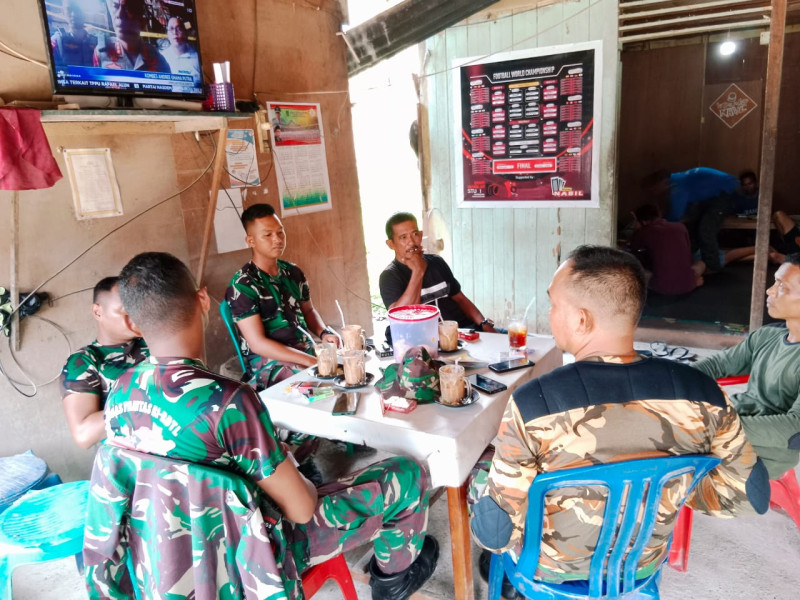 Perkokoh Kemanunggalan,Satgas TMMD Kodim 0314/Inhil Komsos Bersama Rakyat