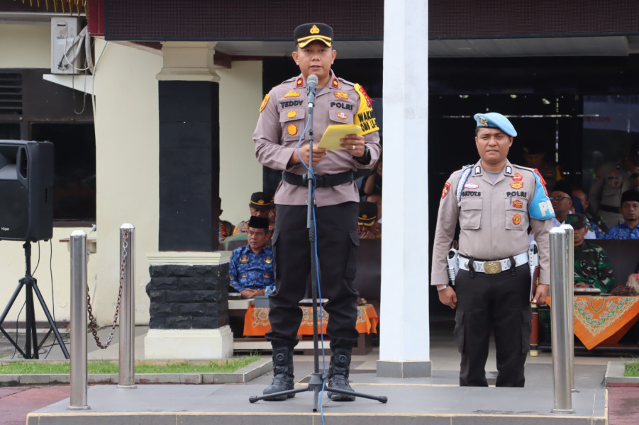 Apel Kesiapan Kampanye Pemilu 2024 Ops Mantap Brata, Ini Pesan Kapolres Inhu