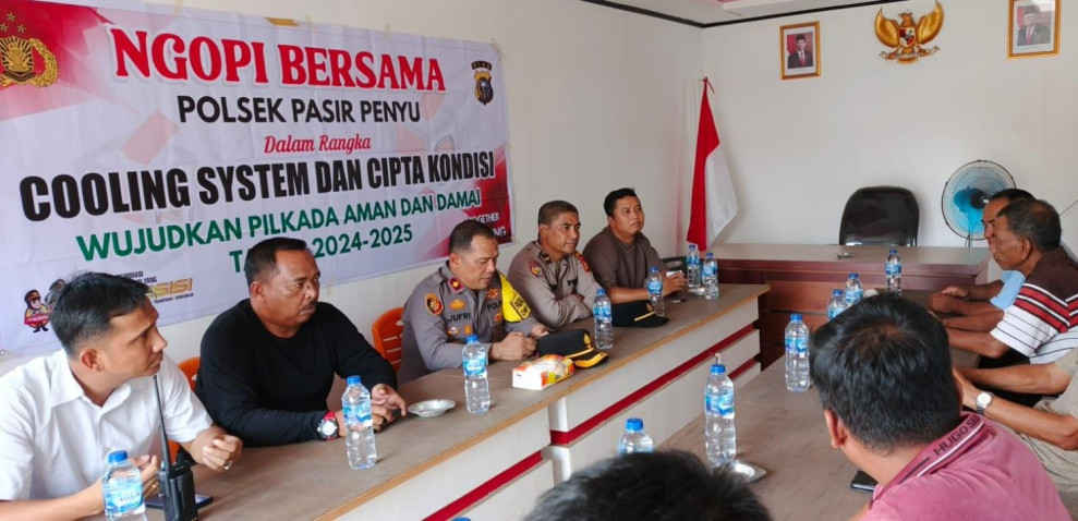 Ngopi Bareng PBB , Kapolsek Pasir Penyu Serukan Pilkada Bermartabat