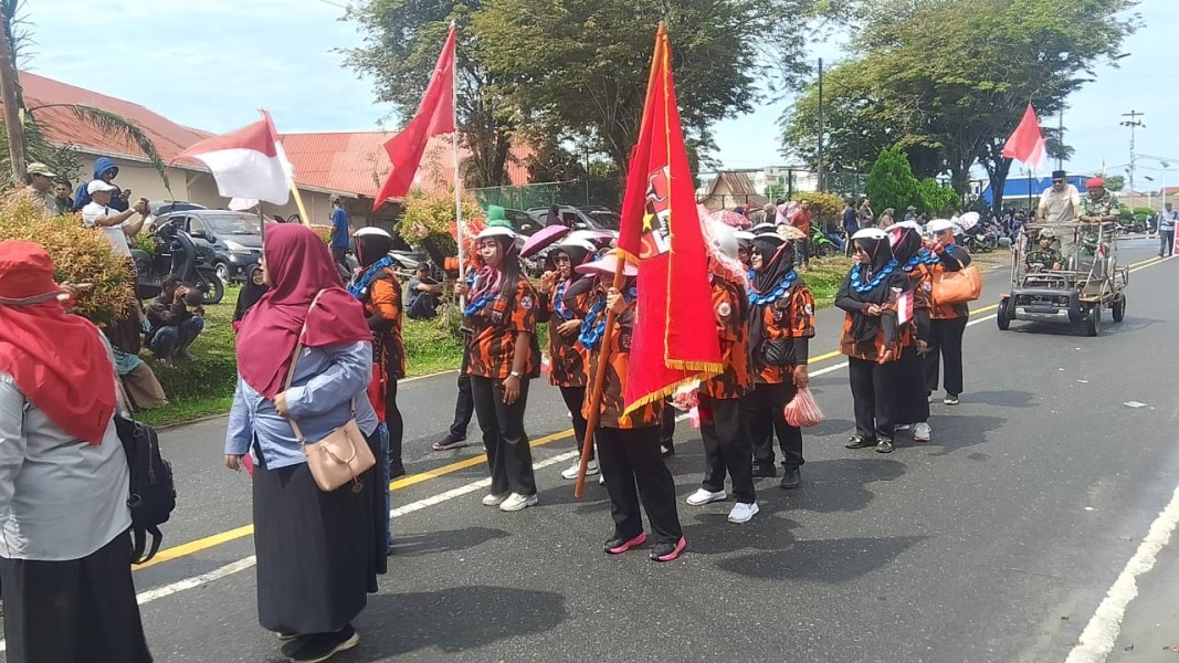 Semangat Nasionalisme, Pemuda Pancasila MPC Kabupaten Lingga Ikuti Pawai Pembangunan.