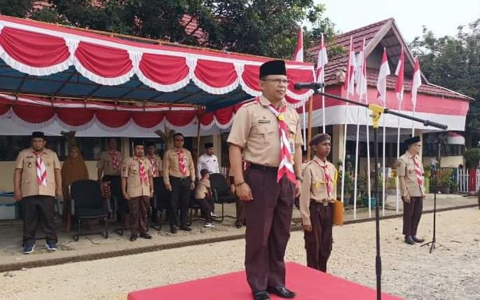 Kwarran Batang Cenaku Gelar Upacara Peringatan HUT Pramuka ke-62