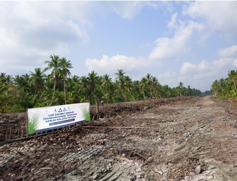 Sambu Group Bangun Tanggul Sebesar Rp400 Juta Lebih, Mudahkan Akses Ekonomi Masyarakat