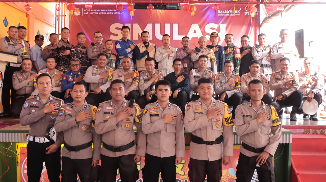 KPU Bersama Polres Kepulauan Meranti Laksanakan Simulasi Pengamanan TPS