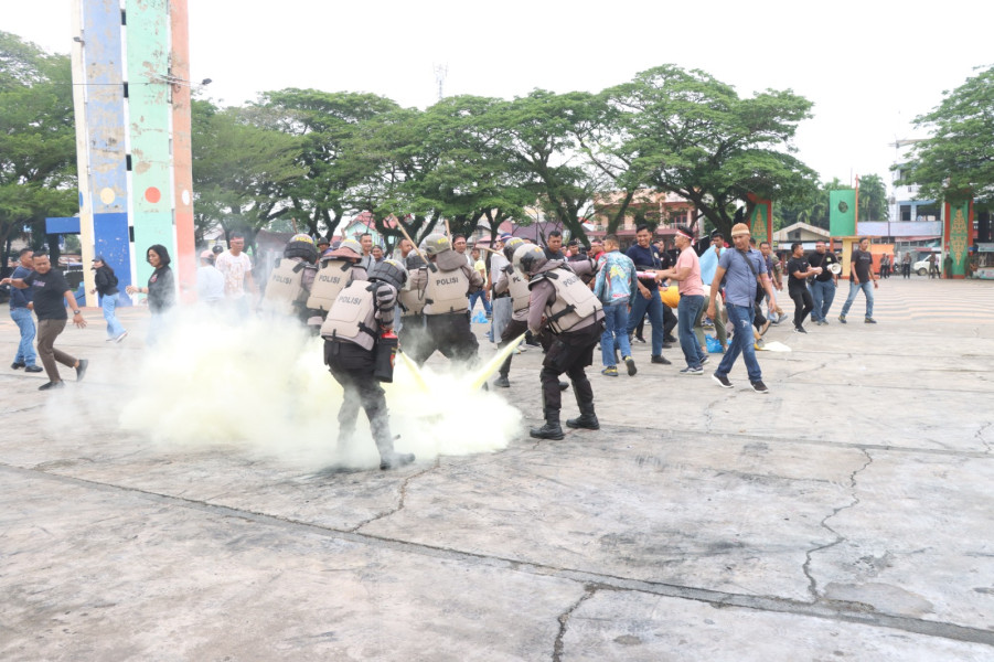 Siap Hadapi Pilkada, Polres Inhu Gelar Simulasi Sispamkota