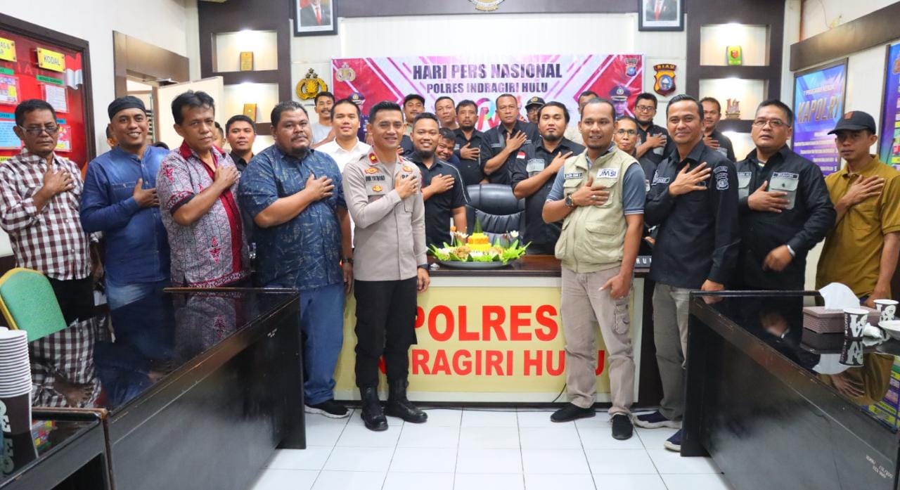 Polres Inhu Peringati HPN 2023 dan Launching Program Ngopi Bang Atan