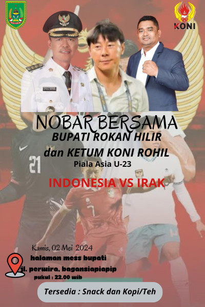 Afrizal Sintong Bersama Koni Ajak Masyarakat Nobar Indonesia Vs Irak di Rumah Dinas Bupati