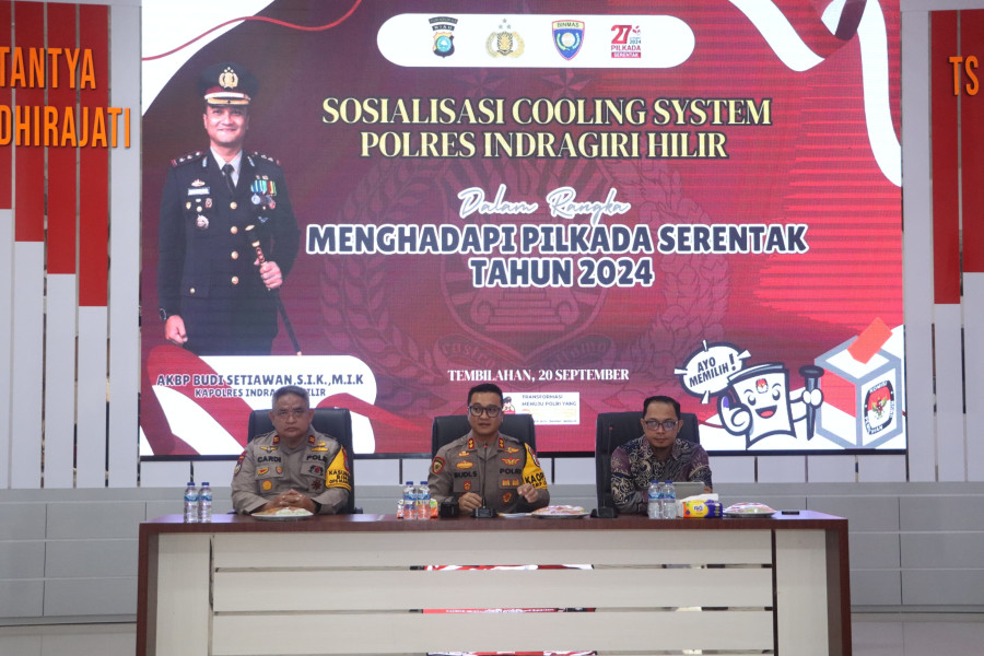 Polres Inhil Sosialisasi Cooling System Hadapi Pilkada Serentak