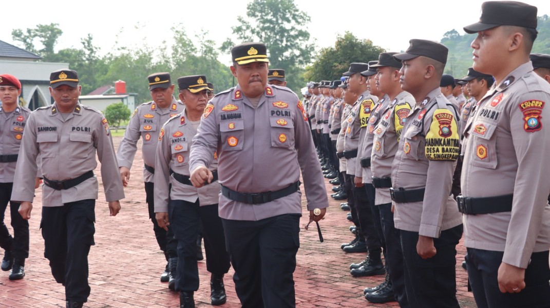 AKBP Pahala Martua Nababan, S.H., S.I.K., M.H., Pimpin Apel Gelar Pasukan Pengamanan May Day 2025.