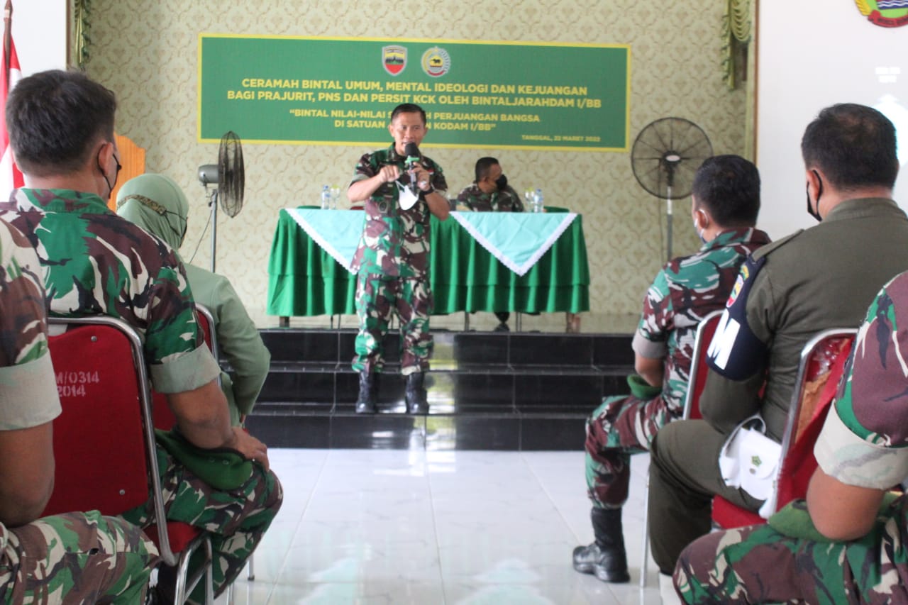 Kodim 0314/lnhil dan Jajaran Menerima Bimbingan Mental, Ideologi dan Kejuangan