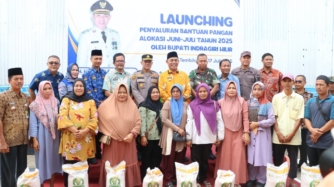 Bupati Inhil Launching Penyaluran Bantuan Pangan Alokasi Bulan Juni-Juli 2025