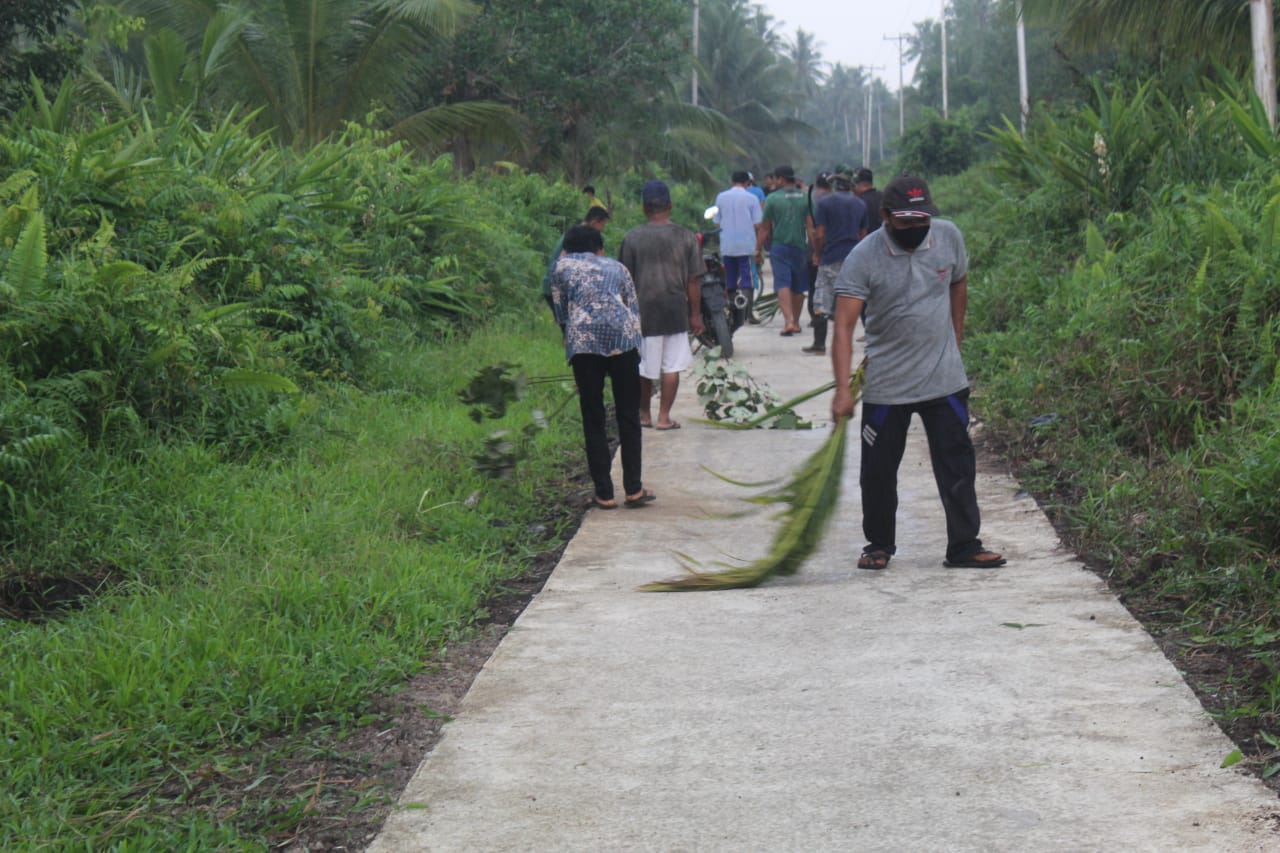 Sambut Kunker Tim Wasev Mabes TNI, Kades Teluk Bunian Ajak Seluruh Warga Gotong Royong