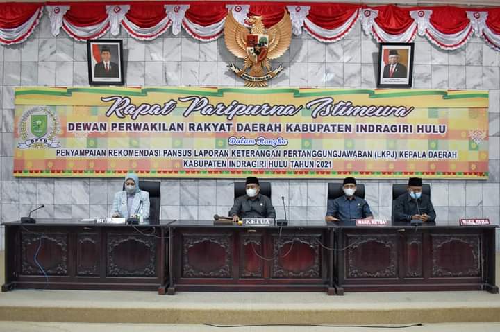 Bupati Inhu Hadiri Rapat Paripurna LKPJ 2021