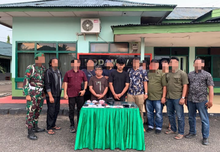 Unit Intel Kodim 0302/Inhu Amankan Dua Terduga Pengedar Narkotika di Desa Payarumbai