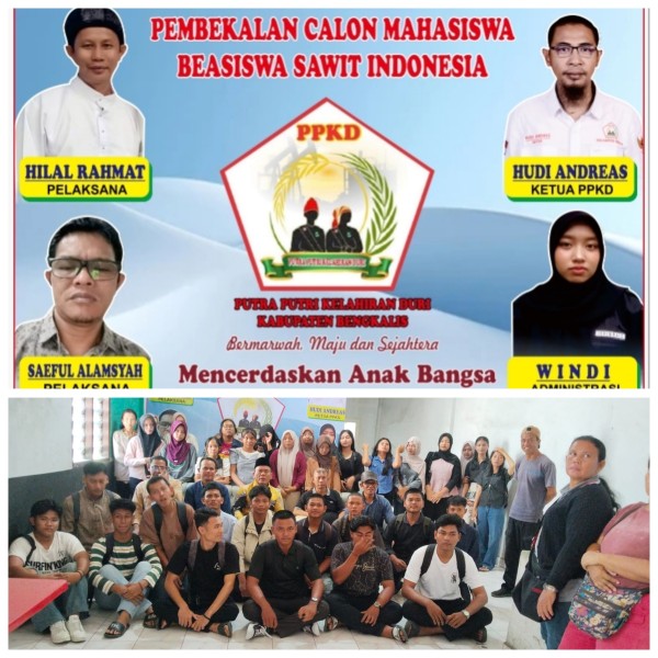 Menyala!!! Menuju Generasi Emas, Organisasi Masyarakat PPKD Membuka Program Pembekalan Calon Mahasiswa Beasiswa Sawit