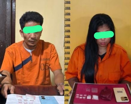 Polsek Peranap Ringkus Pasangan Pengedar Narkoba di Desa Gumanti, Sembilan Paket Sabu Diamankan