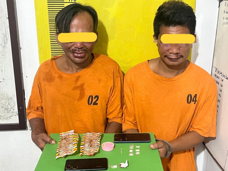 Polsek Batang Gansal Ringkus Dua Pengedar Sabu, Tujuh Paket Berhasil Disita