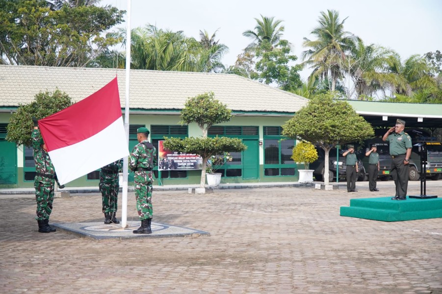 Kodim 0314/Inhil Gelar Upacara Bendera, Perkuat Disiplin dan Jiwa Korsa Prajurit