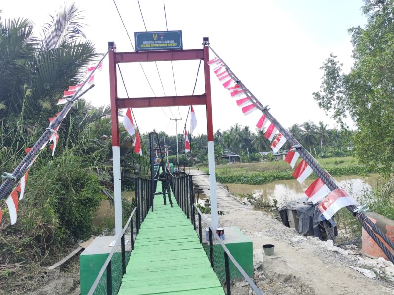 Jembatan Gantung Perintis Garuda di Kuala Muda Kecil Rampung, Kini Bisa Digunakan Masyarakat