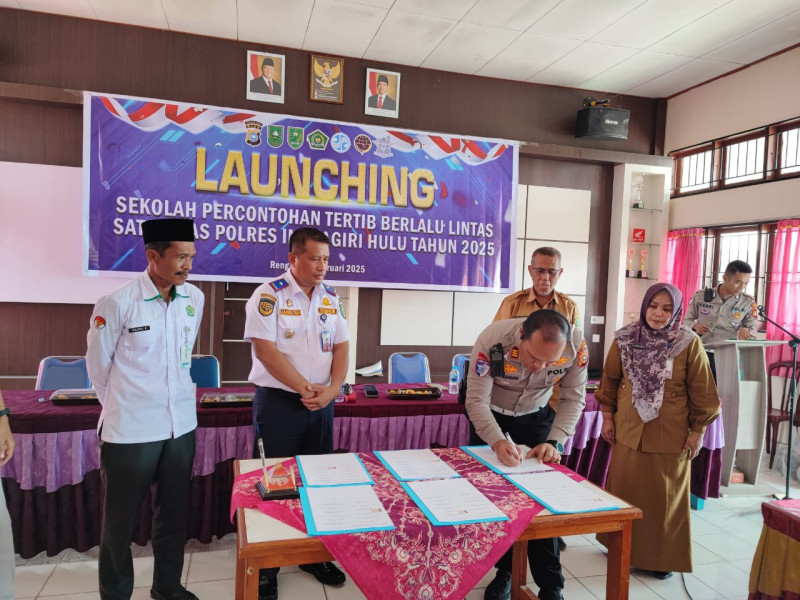 Launching Sekolah Tertib Berlalu Lintas, Satlantas Polres Inhu Teken MoU