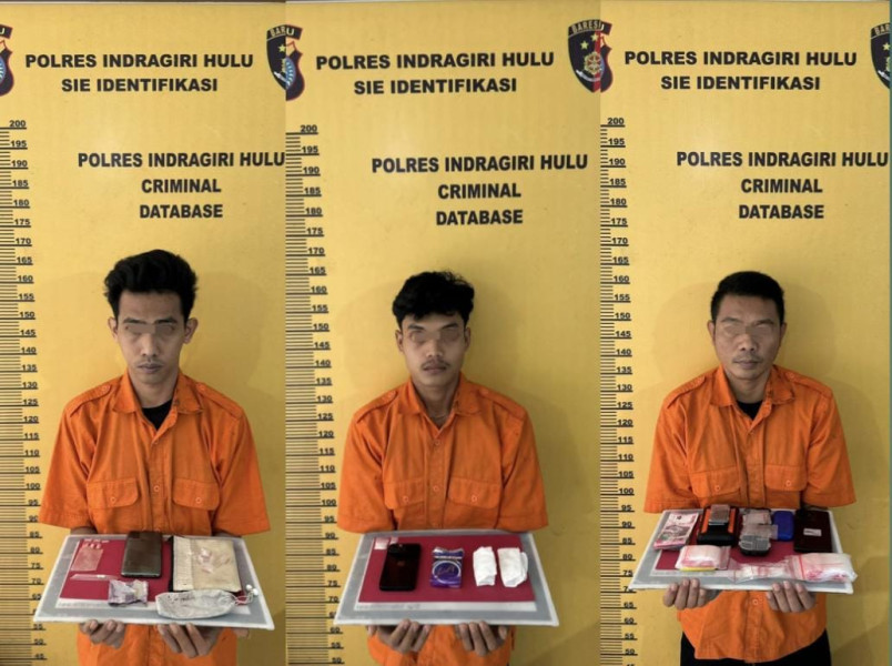 Tiga Pelaku Narkoba di Seberida Inhu Diringkus Polisi