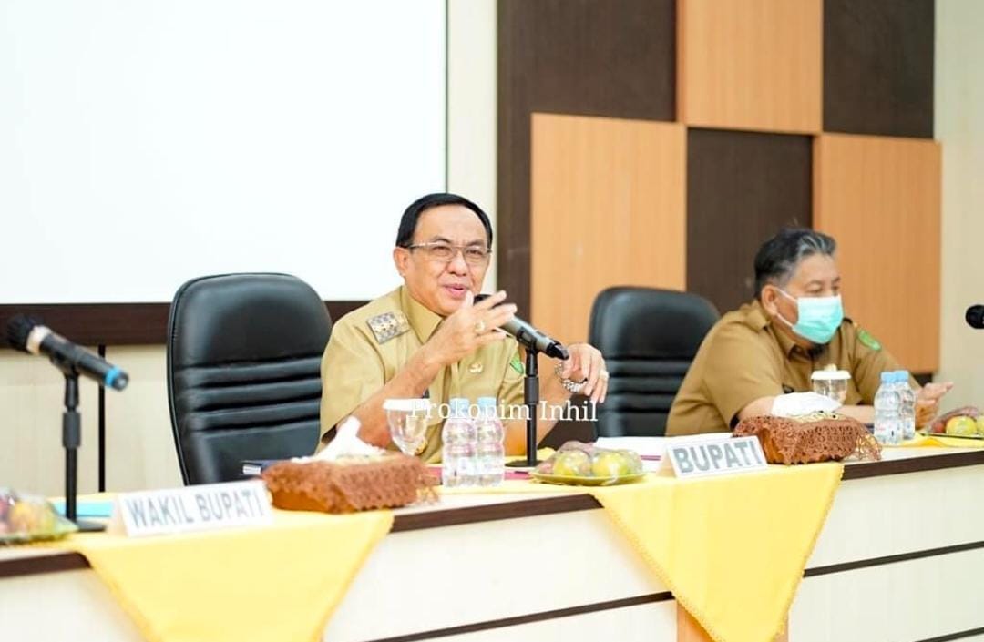 Bupati HM.Wardan didampingi Wabup H.Syamsuddin Uti Pimpin Rapat Pelaksanaan Percepatan Penyuntikan Vaksin Untuk Lansia