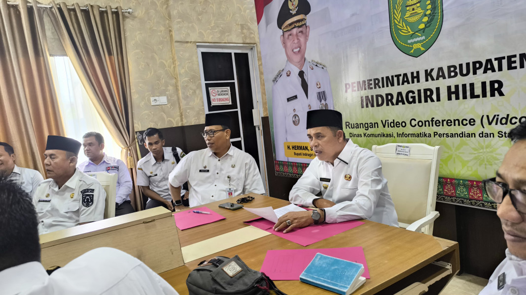 Bupati Inhil H. Herman Ikuti Peluncuran Indikator Monitoring Center for Prevention (MCP) Tahun 2025 Secara Virtual Bersama KPK RI