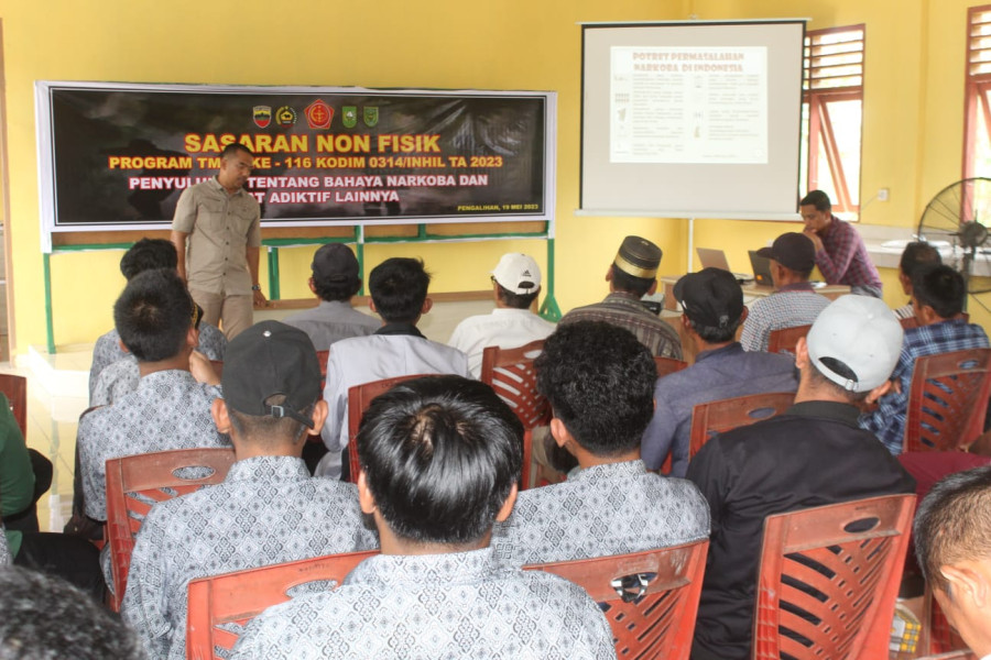 Satgas TMMD ke 116 Kodim 0314/Inhil Laksanakan Penyuluhan Bahaya Narkoba dan Zat Adiktif