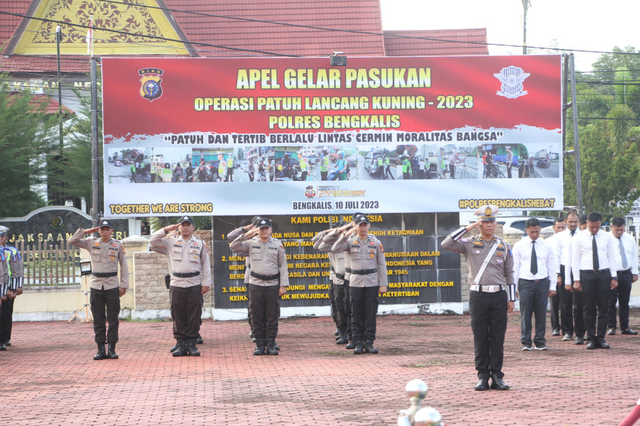 Polres Bengkalis Laksanakan Apel  Gelar Pasukan Operasi Patuh Lancang Kuning 2023