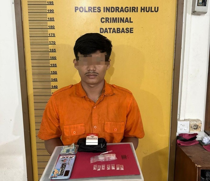 Polres Inhu Ringkus Terduga Pengedar Sabu yang Kerap Transaksi di Seputaran Rumah Sakit Rengat