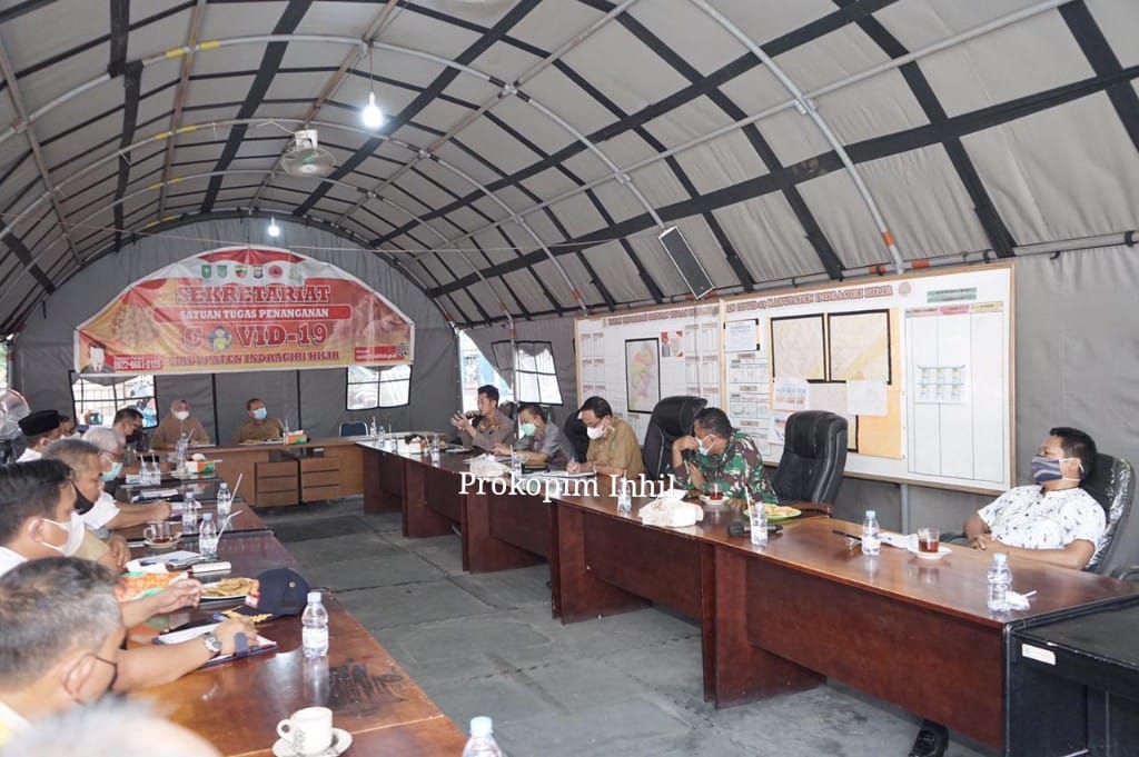 Bupati HM Wardan Pimpin Rapat Koordinasi dan Evaluasi Penanganan Covid-19 di Inhil
