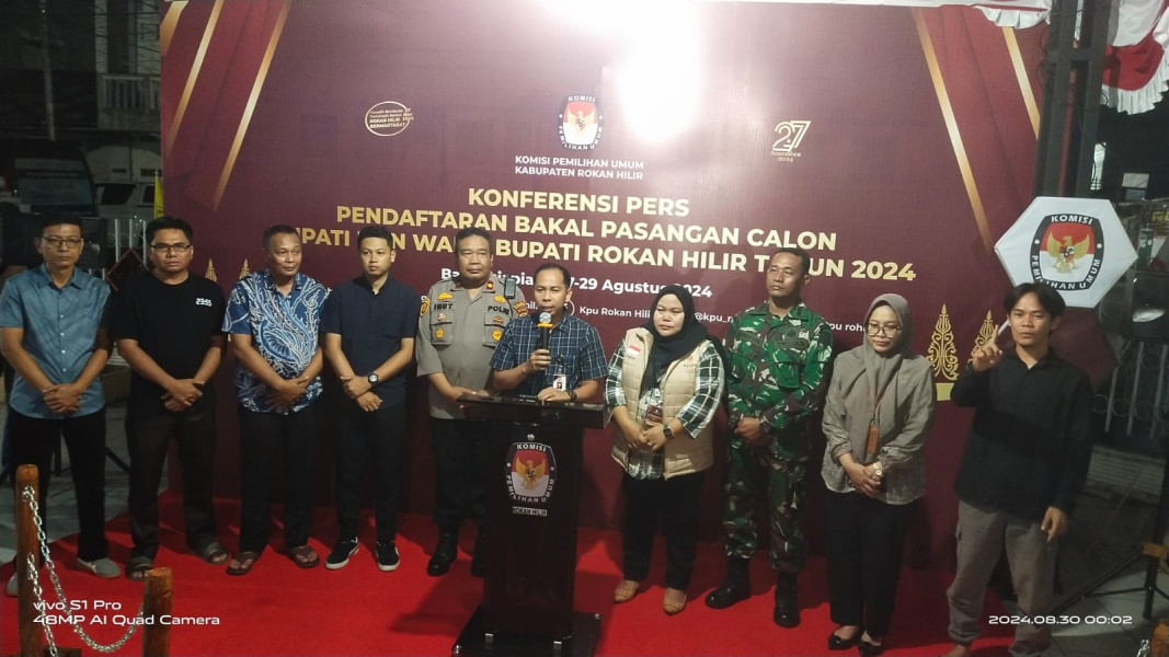 Diikuti 2 Paslon, KPU Rohil Resmi Tutup Pendaftaran Pilkada 2024