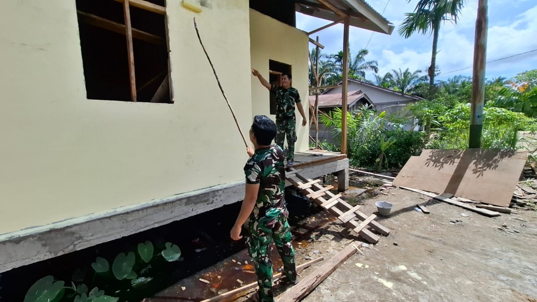 TMMD ke-123 Kodim 0314/Inhil, Progres Pembangunan RTLH Terus Dikebut