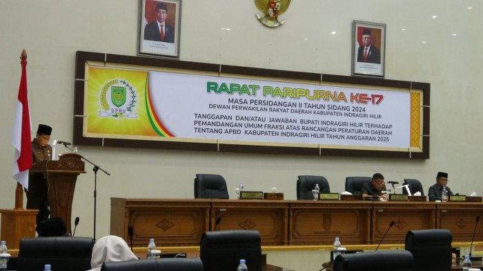 Rapat Paripurna Purna ke -17 DPRD Inhil, Begini Tanggapan Pj Bupati Terkait Pandangan Fraksi dalam  APBD 2025