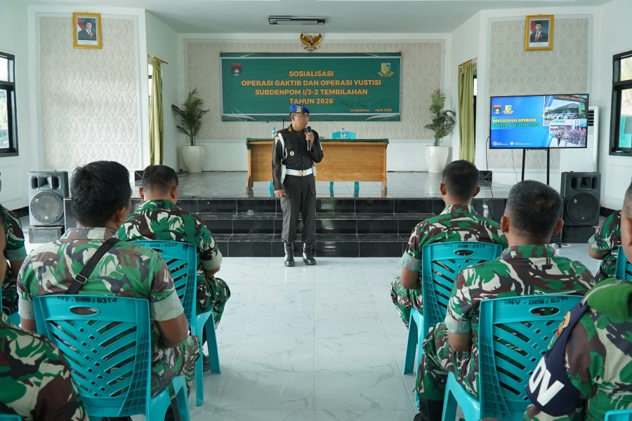 Tingkatkan Disiplin dan Kepatuhan Hukum,  Personel Kodim 0314/Inhil Ikuti Sosialisasi Ops Gaktib dan Yustisi 2026