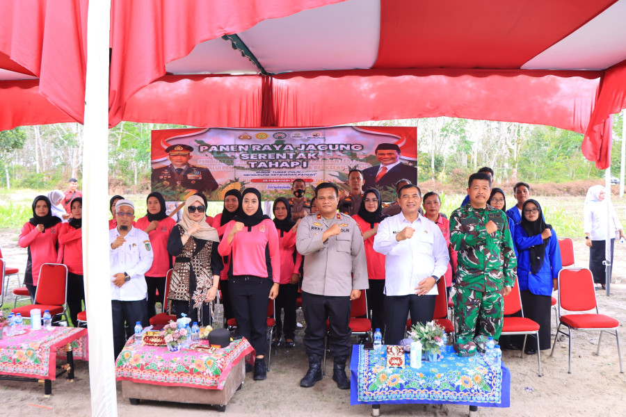 Bersama Forkopimda, Polres Rohil Ikuti Zoom Meeting Panen Raya Jagung Serentak