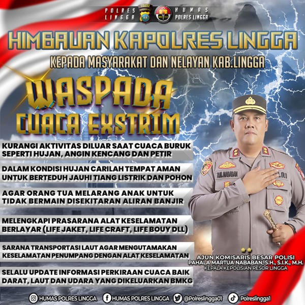 AKBP Pahala Martua Nababan, S.H., S.I.K., M.H., Himbau Warga Waspadai Cuaca Ekstrem: 