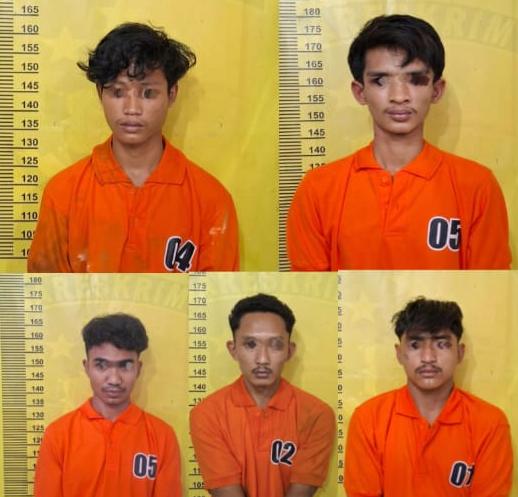 Polsek Batang Gangsal Amankan Lima Tersangka Sabu, Barang Bukti 4,75 Gram