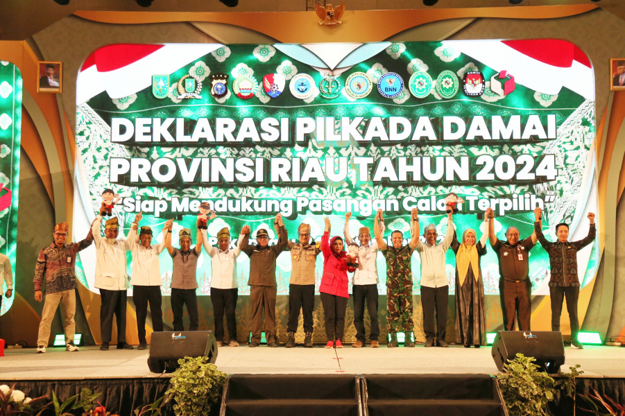 Empat Pasangan Calon Bupati Inhil Deklarasikan Pilkada Damai se-Riau