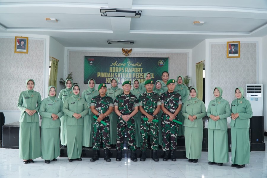 Kodim 0314/Inhil Gelar Korps Raport, Tiga Personel Resmi Pindah Satuan