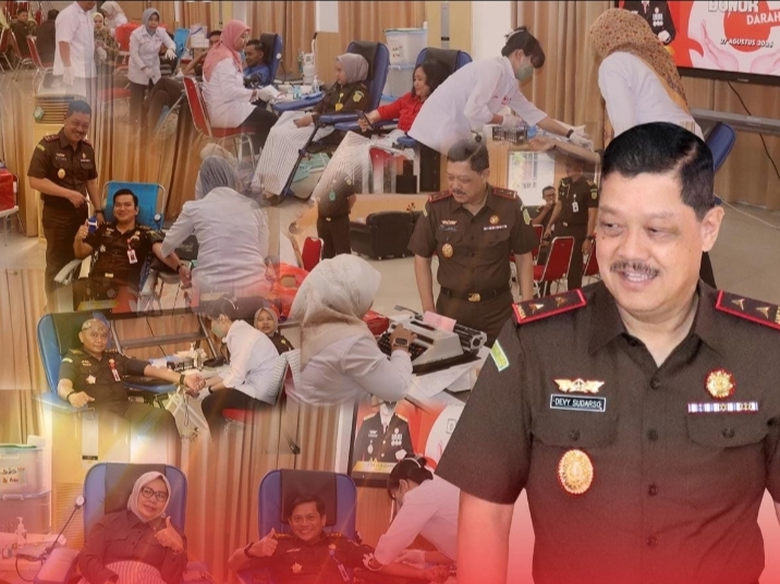 Kejati Kepri Gelar Donor Darah Bersama PMI Tanjungpinang, Sambut Hari Lahir Kejaksaan ke- 80 Tahun 2025.