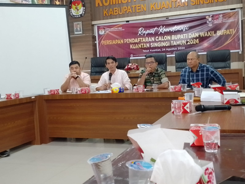 KPU Kuansing Gelar Rakor Pendaftaran Pasangan Calon Bupati dan Wakil Bupati