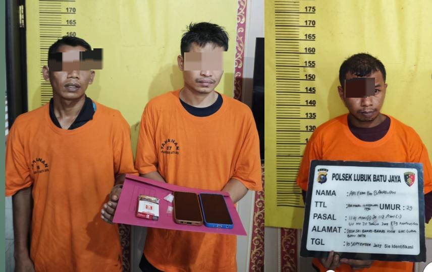 Polsek LBJ Ringkus Tiga Pelaku Narkoba di Desa Rimpian