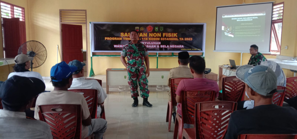 Tanamkan Rasa Cinta Tanah Air, Satgas TMMD ke-116 Kodim 0314/Inhil Lakukan Penyuluhan Wawasan Kebangsaan dan Bela Negara