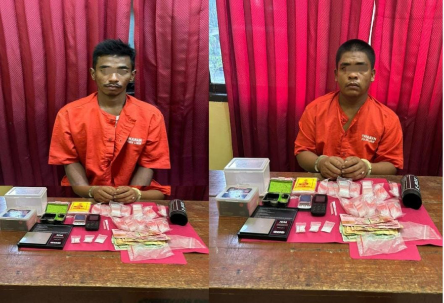 Polsek Lirik Tangkap Dua Pengedar Sabu, 6,98 Gram Sabu Berhasil Diamankan