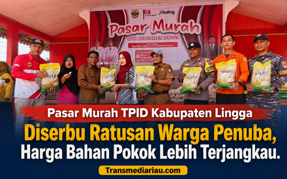 Pasar Murah TPID Kabupaten Lingga Diserbu Ratusan Warga Penuba, Harga Bahan Pokok Lebih Terjangkau.