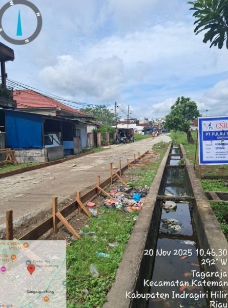 PT Pulau Sambu Bangun Jalan Baru di Tagaraja, Gelontorkan Dana CSR Rp 674 Juta