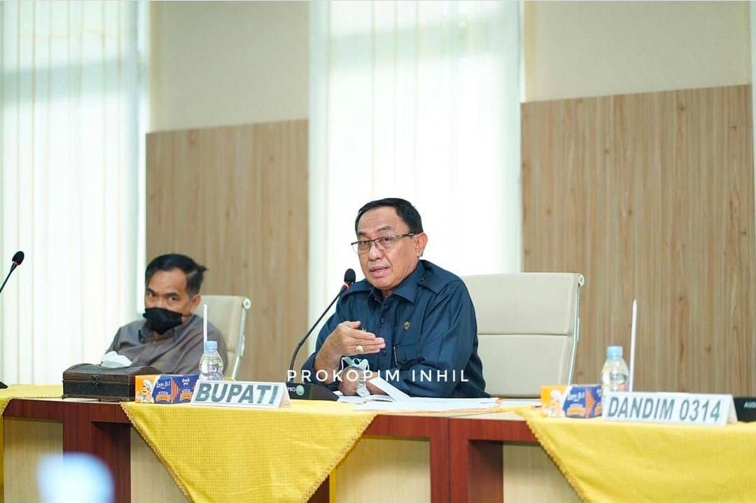 Bupati Inhil Pimpin Rapat Evaluasi dan Tindak Lanjut Pemebelajaran Tatap Muka Terbatas Tahap II Tahun Ajaran 2020/2021