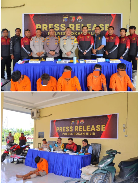 Hari Pertama Bertugas, Kapolres Rohil Gelar Press Release 2 Kasus