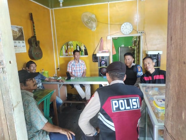 Personel Polsek Enok Ajak Warga Wujudkan Kamtibmas yang Kondusif
