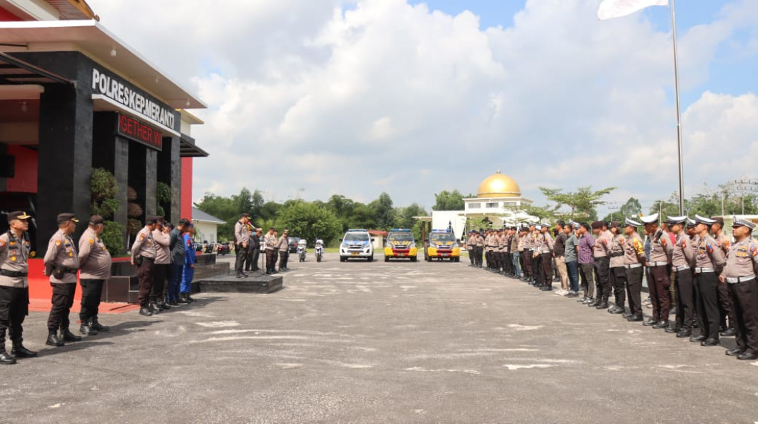 Polres Meranti Gelar Apel Kesiapsiagaan dan Patroli Skala Besar Jelang Pelantikan Presiden Terpilih 2024